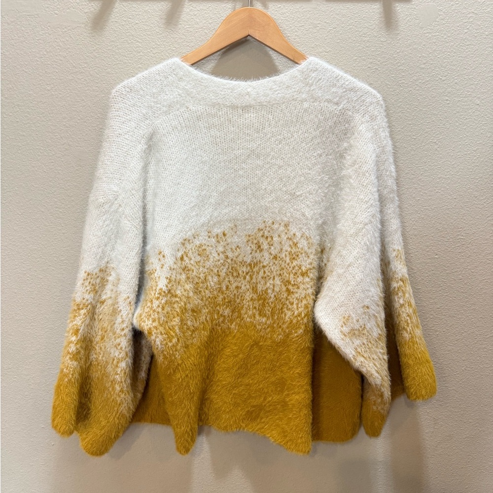 Anthropologie x Akemi + Kin Yellow and White Open Front Cardigan One Size Womens - Picture 7 of 7